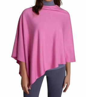 Moisture Wicking Fibers Ultimate Layering Tech Poncho In Jackie O' Pink