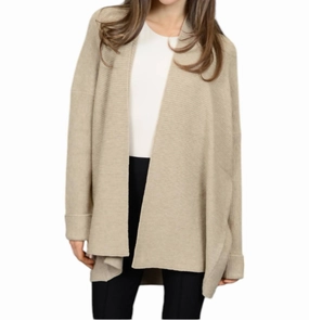 Aziza Dolman Sleeve Cardigan In Dune Timeless Layering