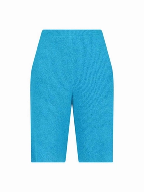 AbrasionResistant Fade Resistant Dye Knitted Shorts In Light Blue