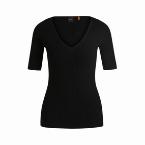 Knitted sweater with V neckline in slim fit Soft Layer