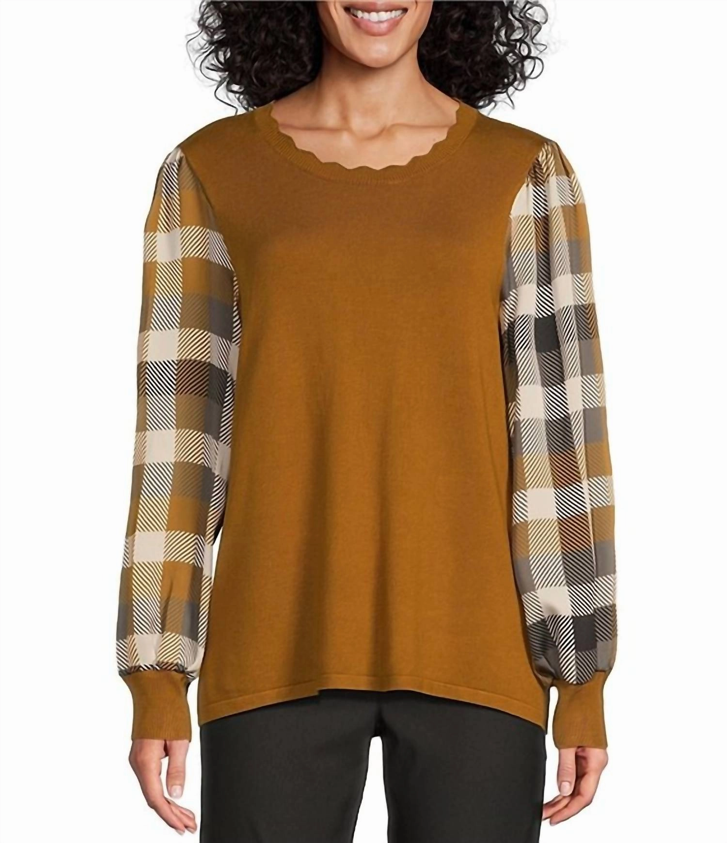 Cross My Heart Sweater In Brown Warm Touch