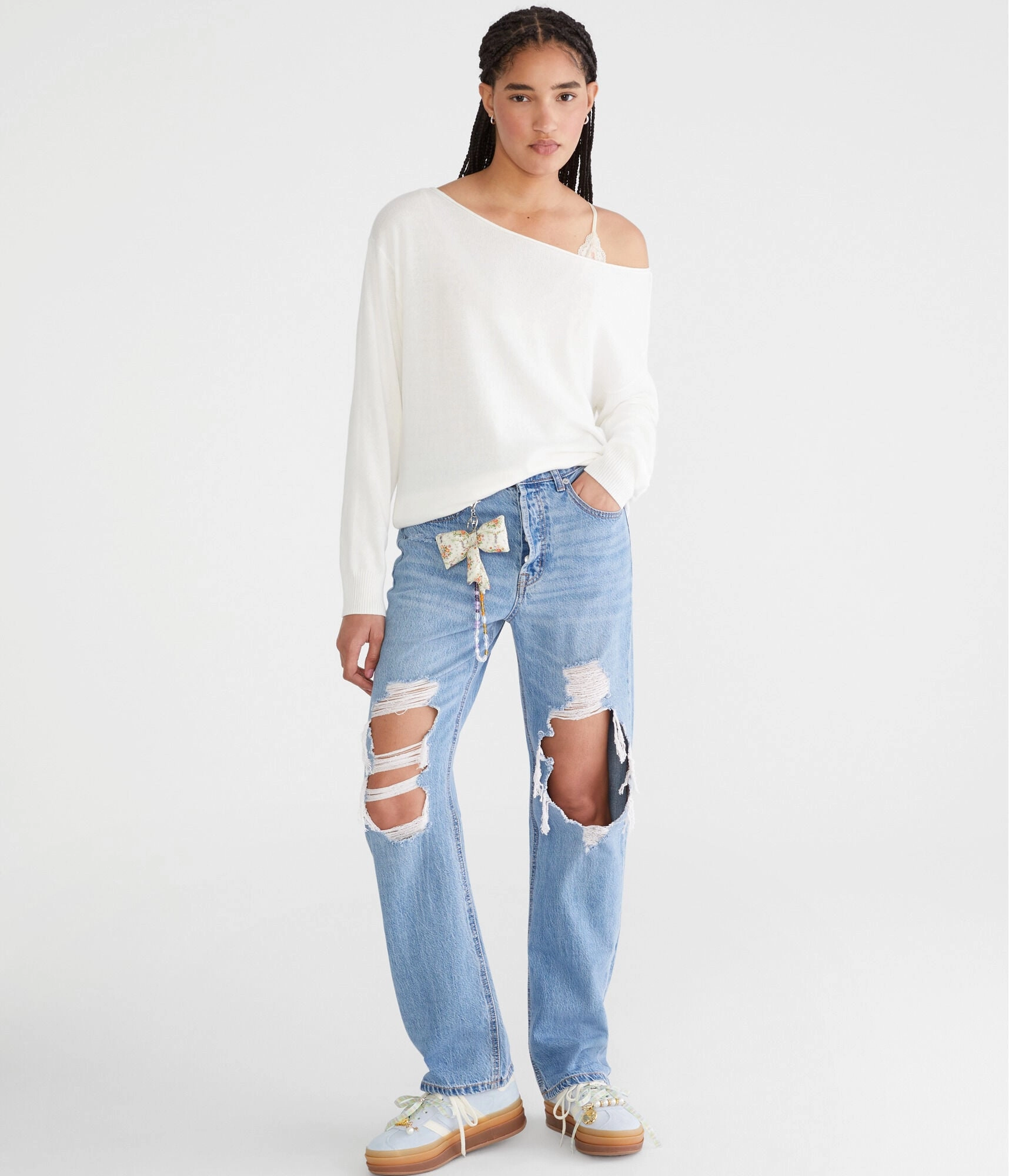 Aeropostale Slouchy Slash-Neck Sweater Soft and Cozy Knit Luxe Wear