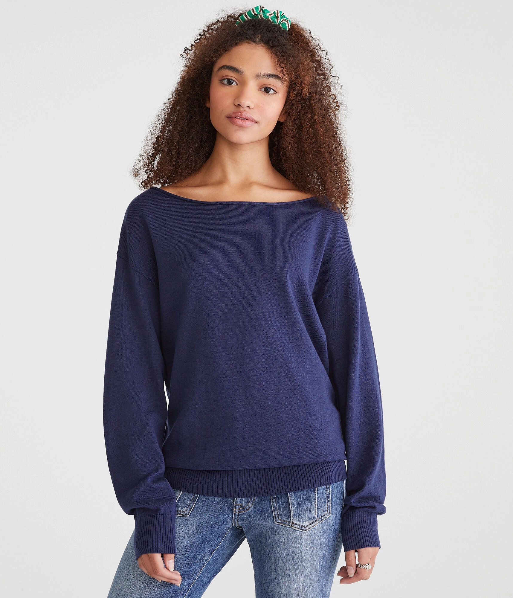 Winter Layering Perfect Knit Aeropostale Slouchy Slash-Neck Sweater