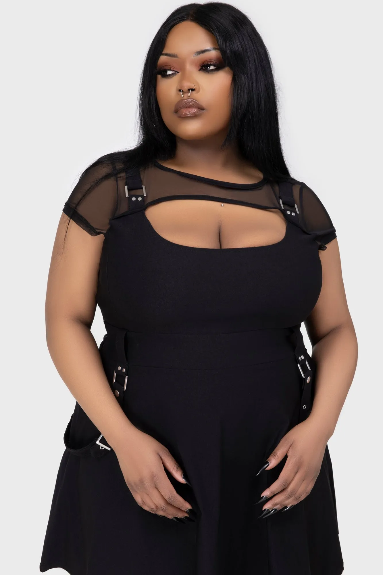 Chic Layered Wear Kounter Kulture Skater Dress