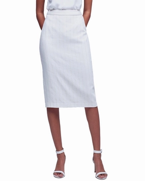 L'AGENCE Julie Tailored Linen-Blend Pencil Skirt Outfit Display Emerging Designer