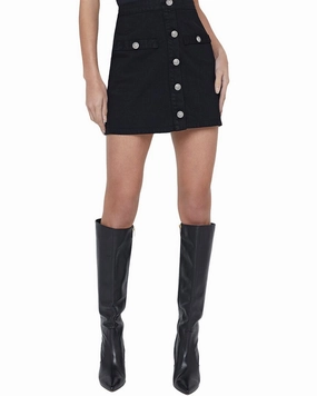 L'AGENCE Kris Button Front Mini Skirt Twist Front