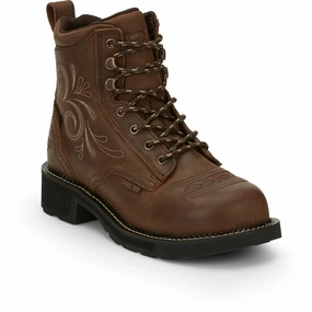 Justin Katerina 6" Waterproof (Steel Toe) Canvas Airport Look
