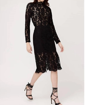Elegant Flow Denim style Laci Skirt In Black