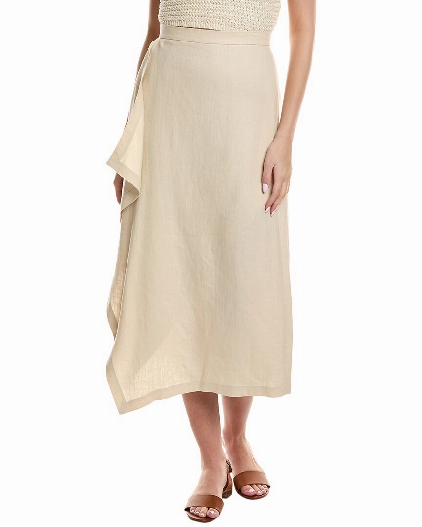 Lafayette 148 New York Drape Front Linen Maxi Skirt Relaxed Motion Season To Season