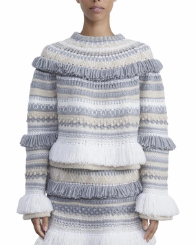 Fashion Layers Comfy Style Lafayette 148 New York Fair Isle Fringe Wool Sweater