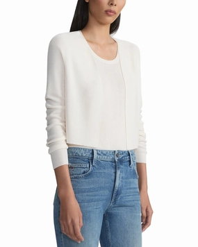 Winter Comfort Layer Winter Day Comfort Lafayette 148 New York Plus Cropped Open Front Silk-Blend Cardigan