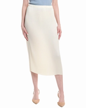 Lafayette 148 New York Pull-On Midi Skirt Wrap Closure Stretch Material