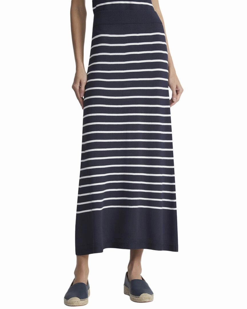 Lafayette 148 New York Stripe Pull On Knit Skirt Quilted Texture Performance Fashion