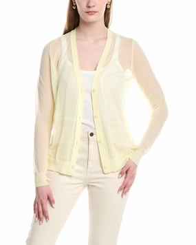 Eco Conscious Processing Cozy Knit Design Lafayette 148 New York V-Neck Button Front Wool-Blend Cardigan