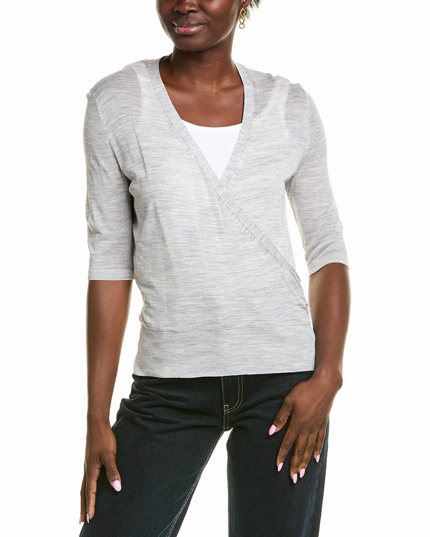 Lafayette 148 New York Wrap Silk Pullover Cold Weather Look