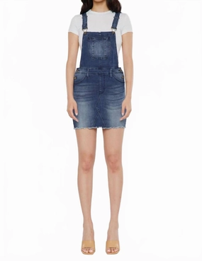 Style Vibes Lala Overall Skirt In Medium Wash
