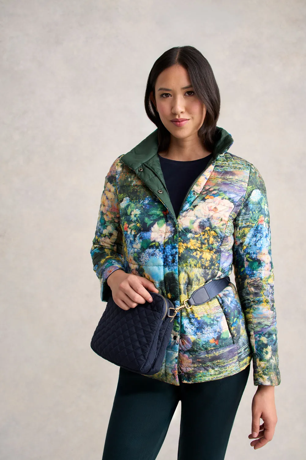 Winter Fit MagneticClosure Landscape Puffer Jacket - Monet Garden