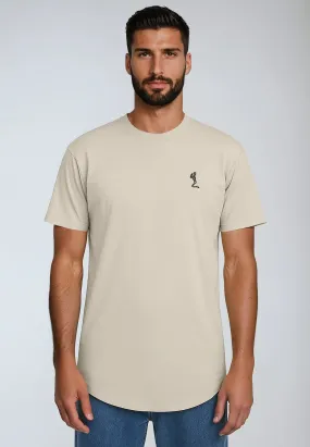SlimFitDesign ESSENTIAL SWAG CURVED HEM FAWN T-SHIRT