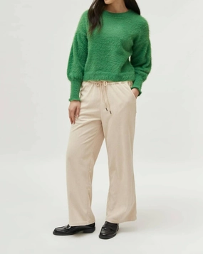 Durable Reinforced Elbows Cloud Fluff Long Sleeve Sweater In Green