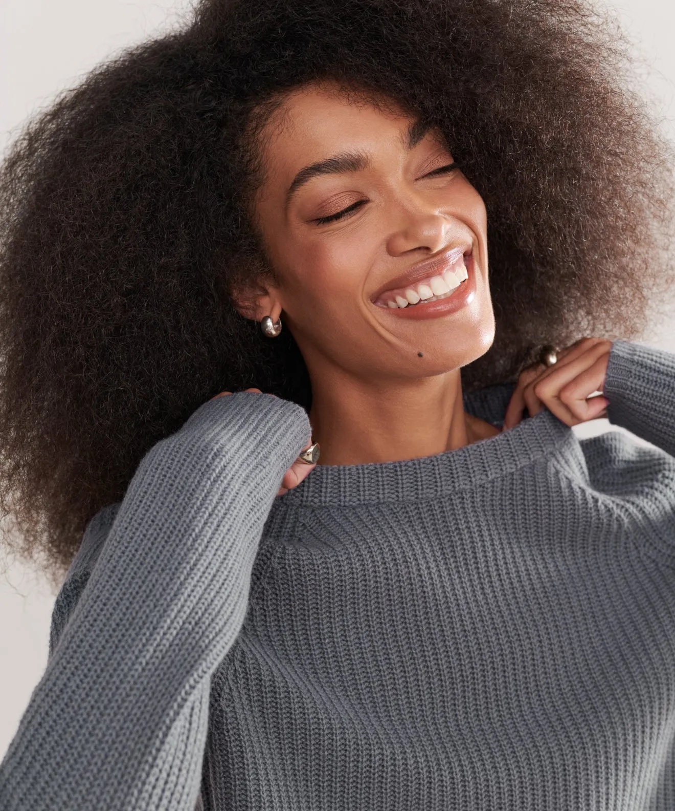 LowMaintenance Fabric Cashmere Fisherman Sweater