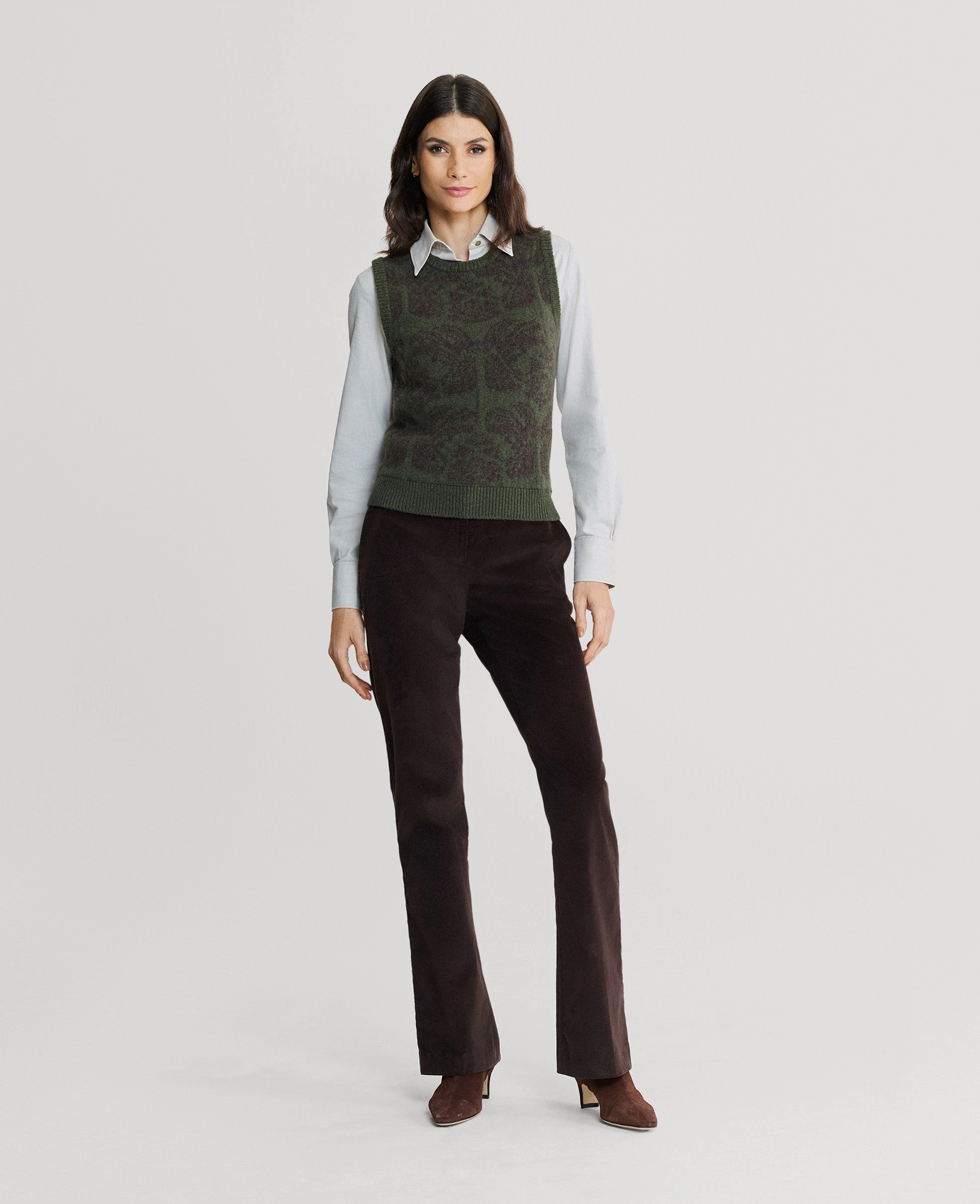 Compact Style Highgrove Lambswool Jacquard Crew Neck Tank