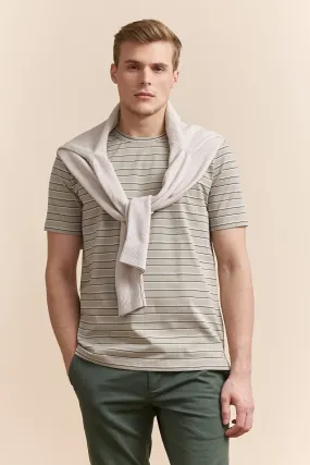 Striped t-shirt Sporty Comfort Wear Water Based Ink