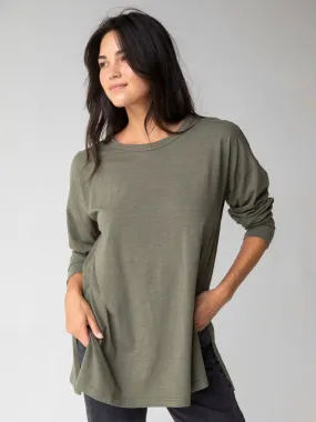 Hang Around Cotton Tunic - Dark Olive Breathable Fit