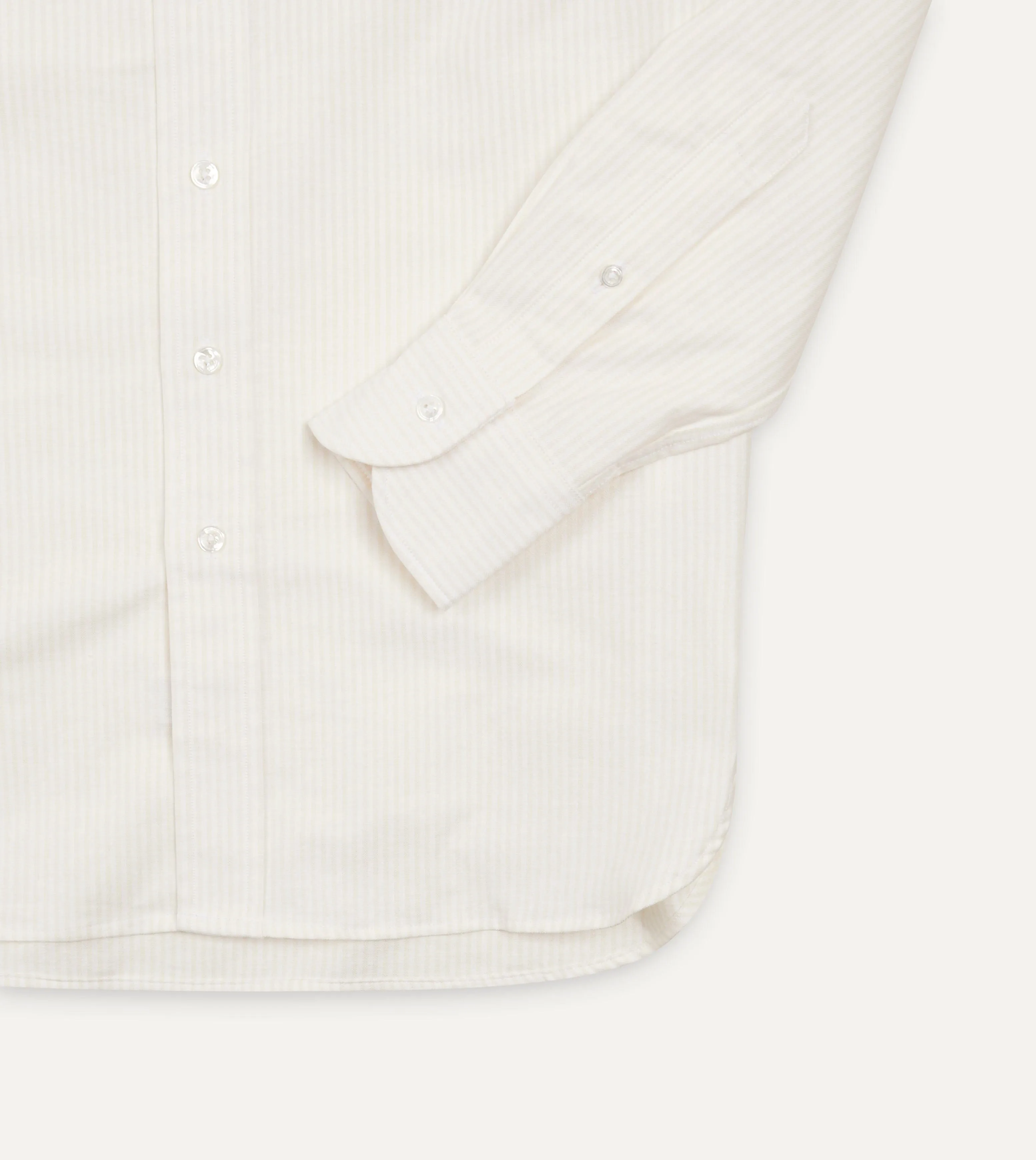Cream Ticking Stripe Cotton Oxford Cloth Button-Down Shirt Outdoor Gear