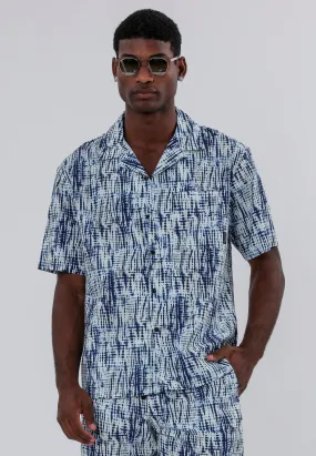 DRIP DYE SHIRT WHITE & BLUE Casual Friday