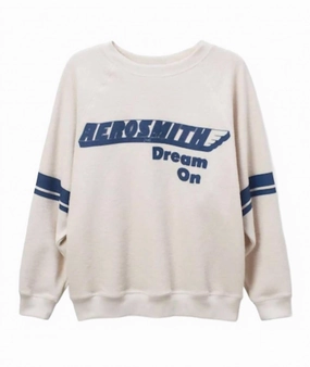 Women's Aerosmith Crew Sweatshirt In Ivory Effortless Warmth