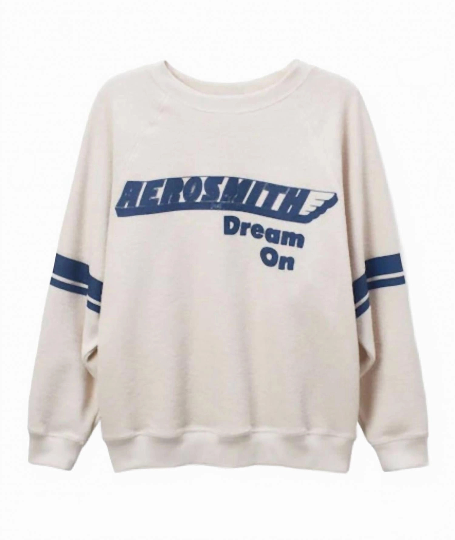 Women's Aerosmith Crew Sweatshirt In Ivory Effortless Warmth