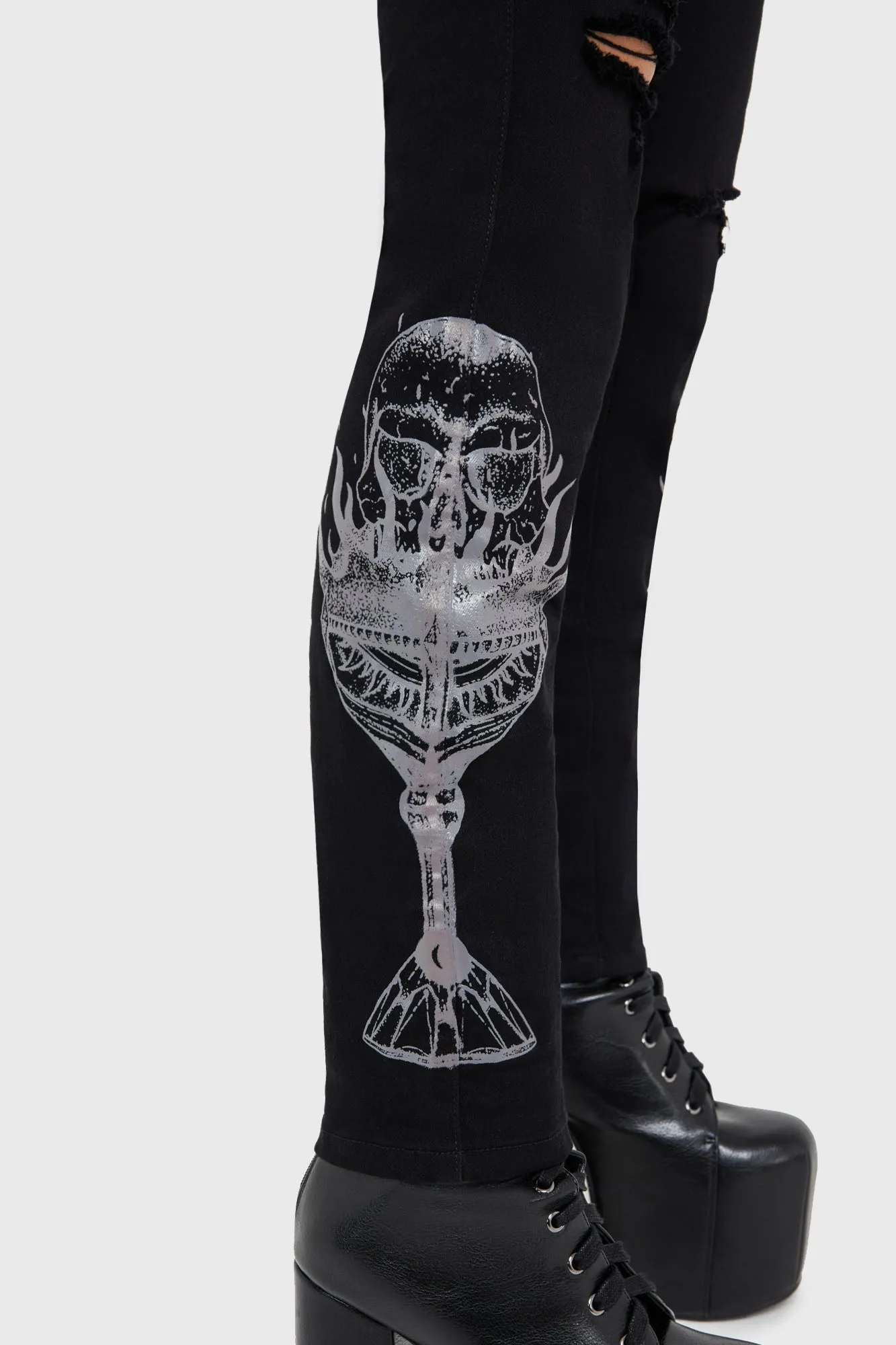 Grail Of Loathing Skinny Jeans Supportive Waistband elastic waistband