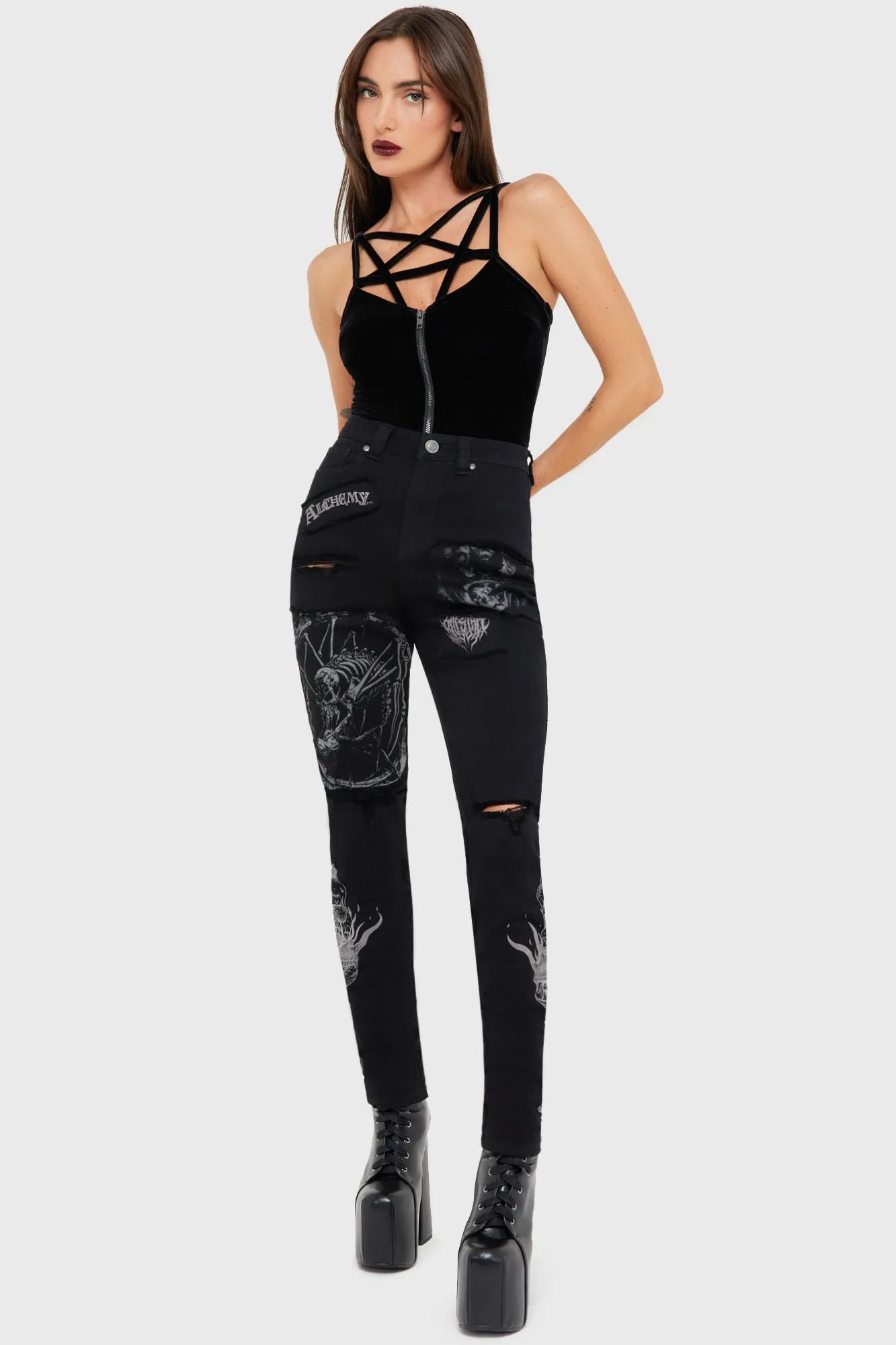 Casual Active Wear Grail Of Loathing Skinny Jeans