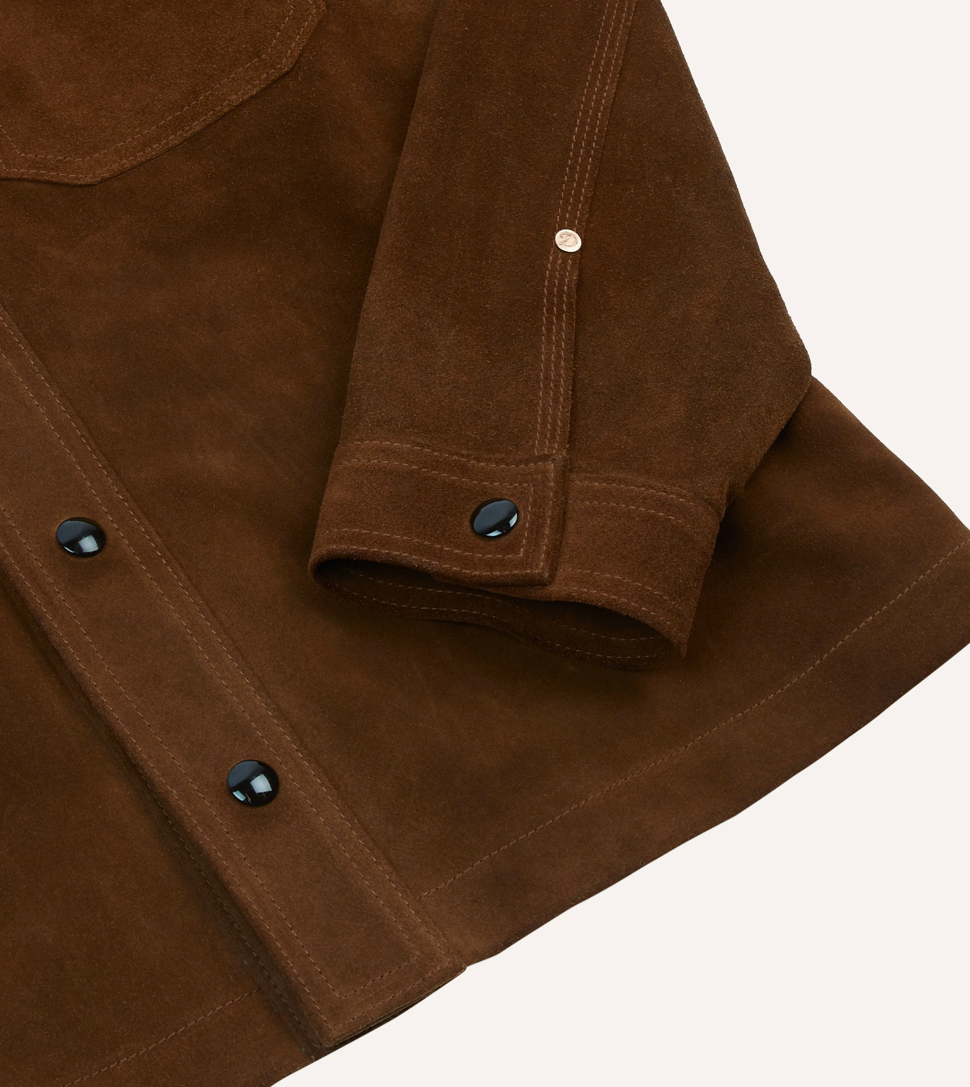 Regular Fit Festival Fashion Brown Roughout Suede Overshirt