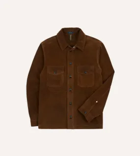 shopping spree Anti-static Brown Roughout Suede Overshirt