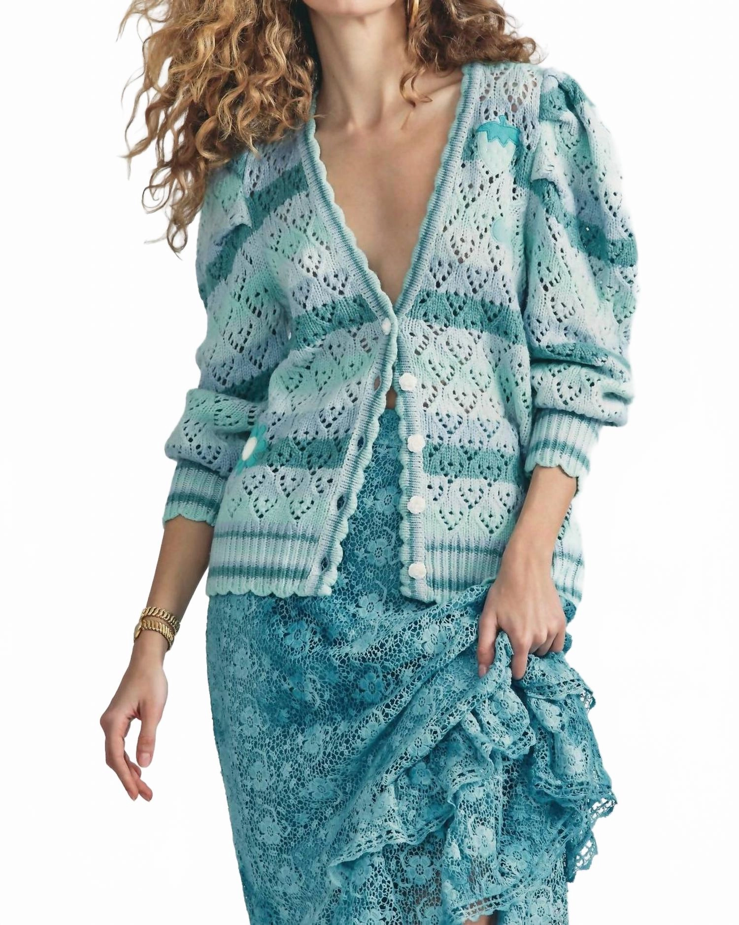 Moisture Wicking Fabric Cozy Designs Brody Oversized Cardigan In Green