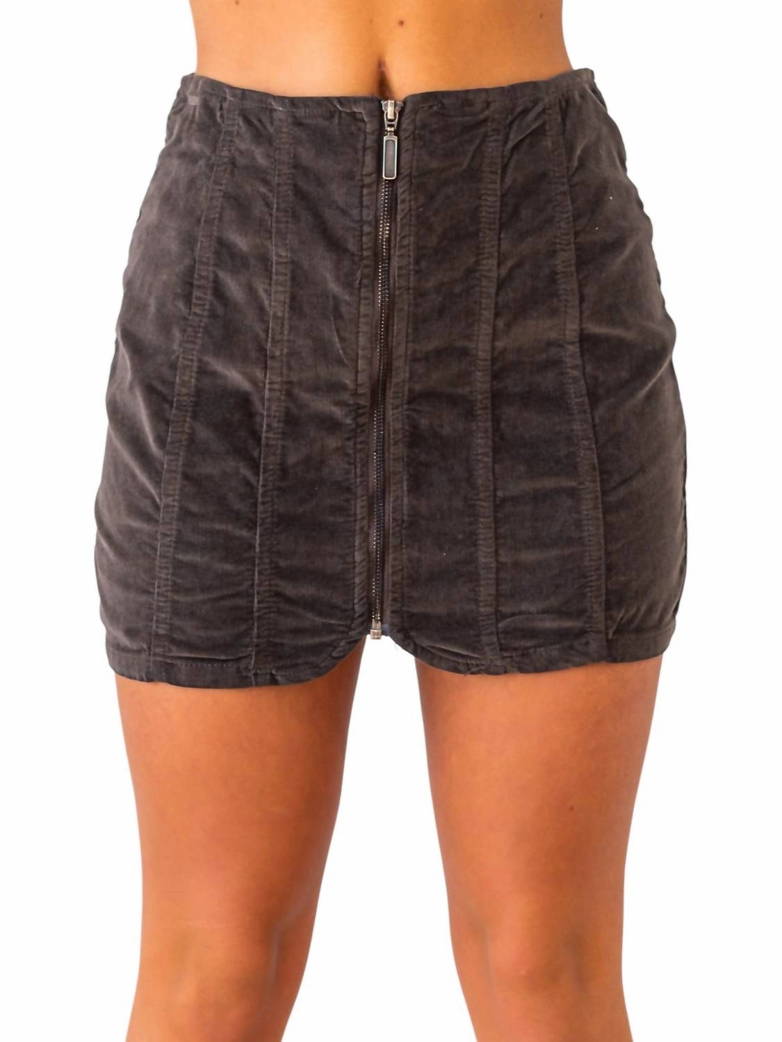 Layla Cord Mini Skirt In Espresso Bean Elegant Feel