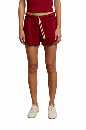 Layla Terry Shorts In Maple Contoured Cuff Design