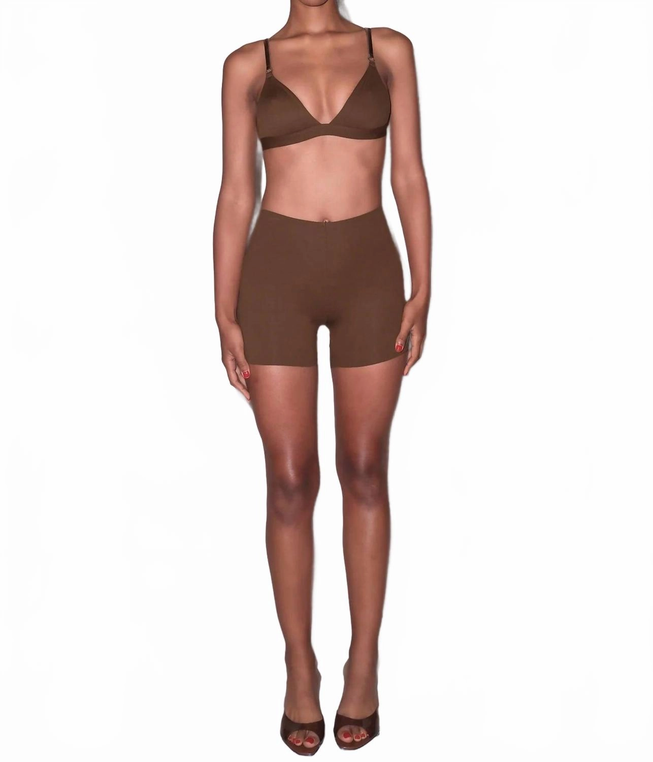 Le Stretch Micro Bike Short In Cocoa Vacation Outfit