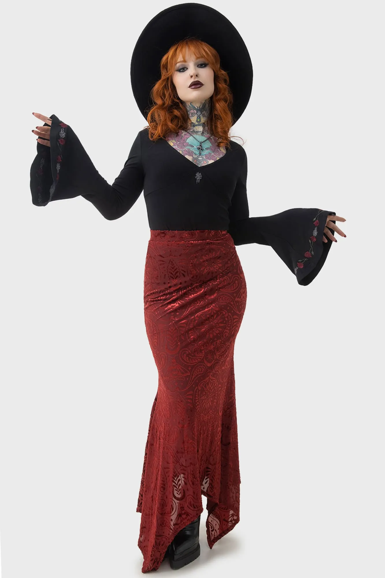 Runway Inspired Seamless Design Lepidoptera Maxi Skirt
