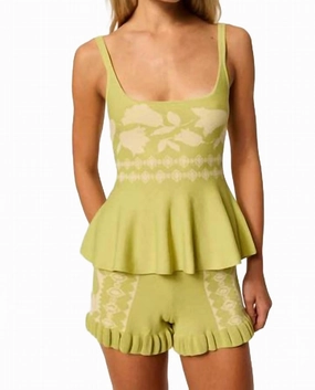 Lexi Knit Pull-On Shorts In Green Anti Pilling Technology ElasticHem