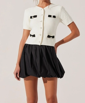 Libi Bubble Mini Skirt In Black Urban Pulse Side Slit