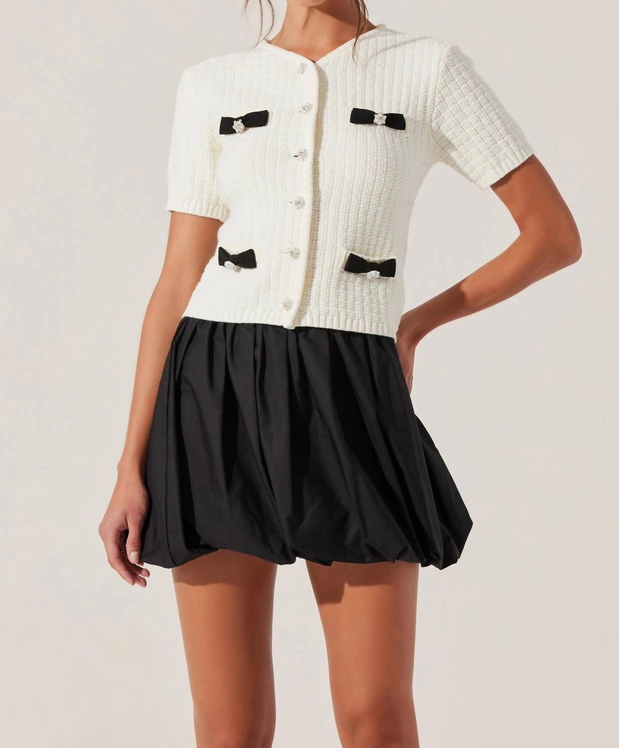 Libi Bubble Mini Skirt In Black Unisex style Simple Outfit