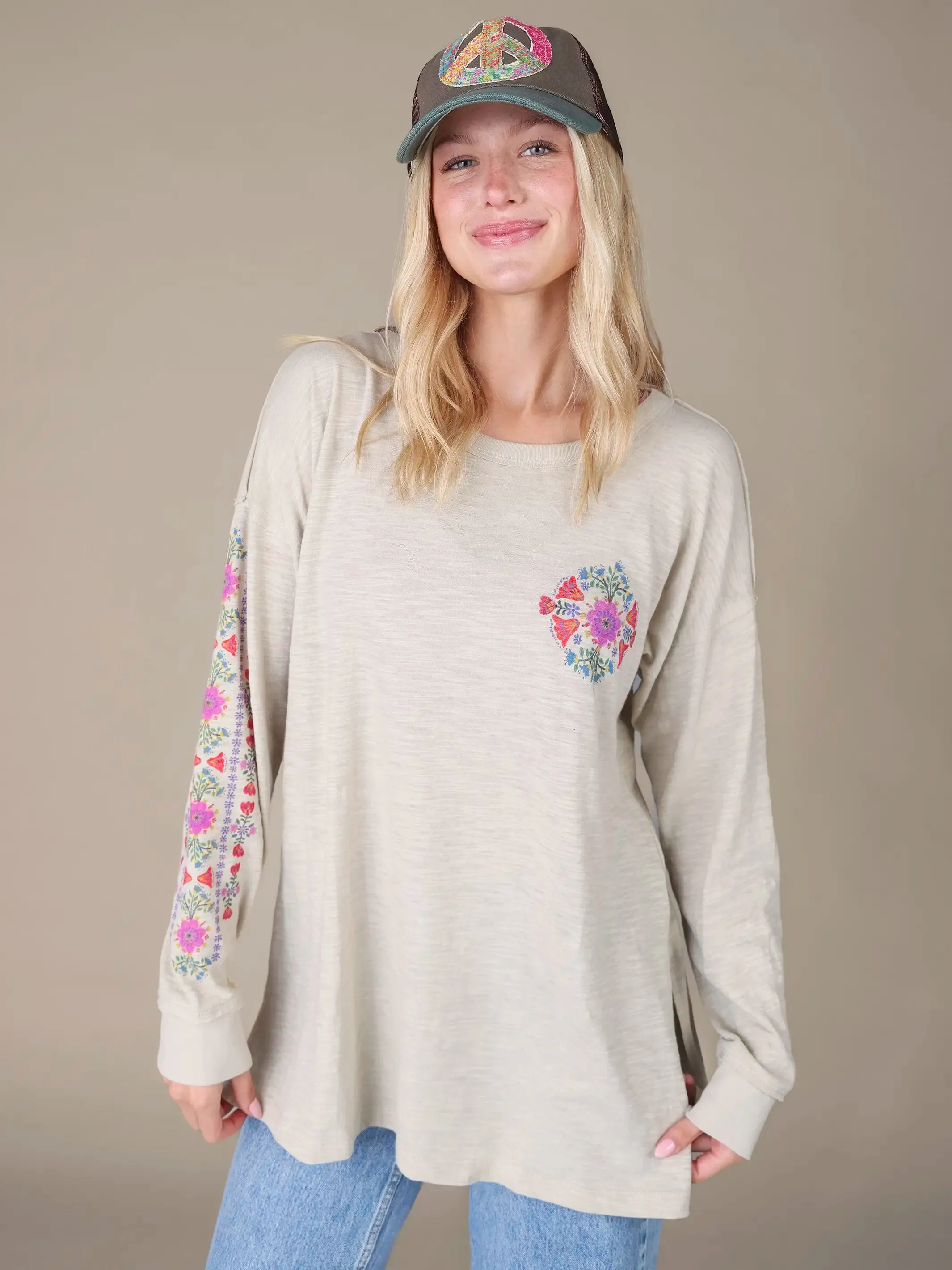 Arden Long Sleeve Cotton Tee Shirt - Moonstruck Cozy and Soft