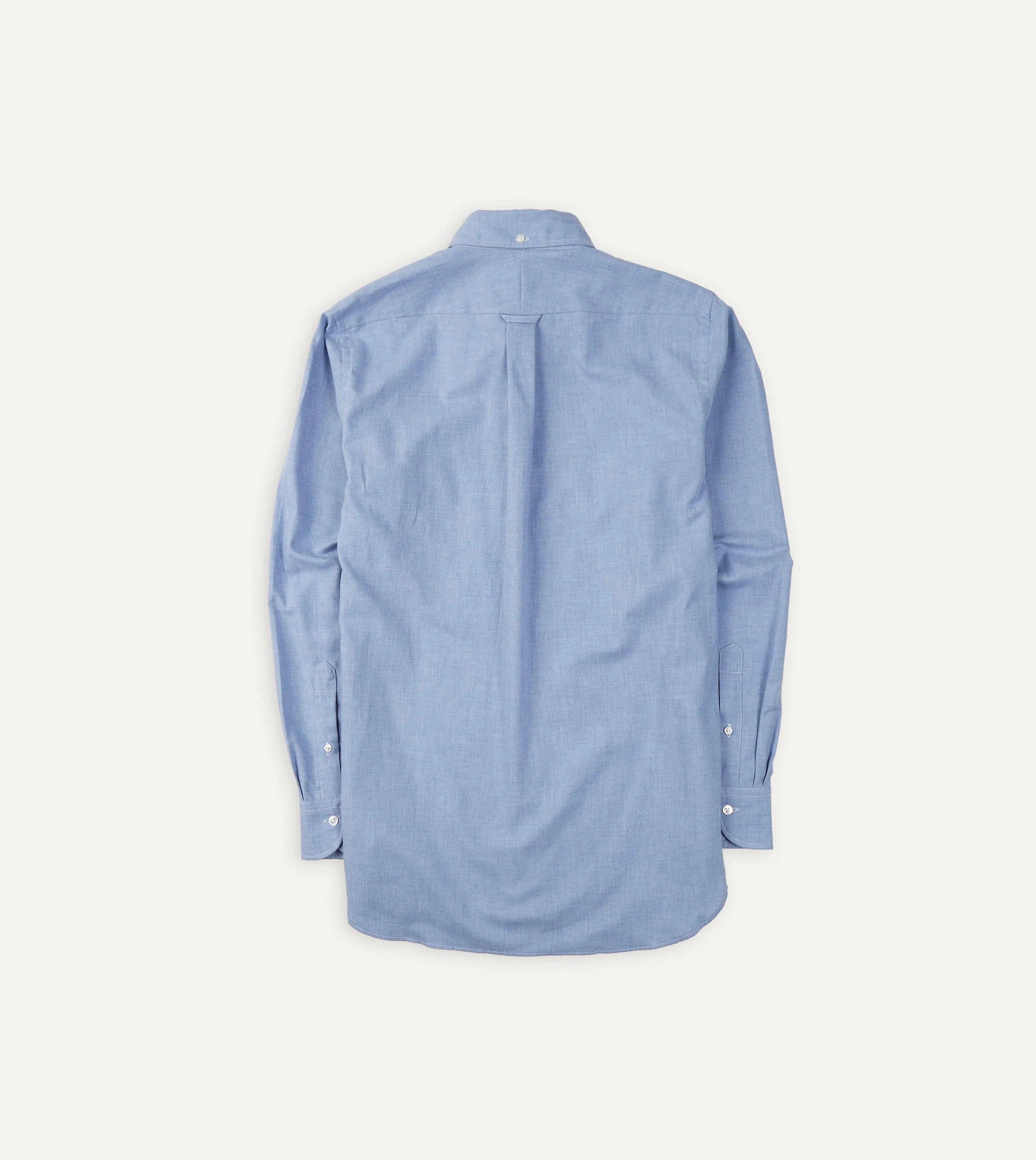 Reinforced Collar UV Protective Coating Light Blue Brushed Cotton Button-Down Shirt