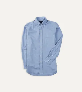 Light Blue Brushed Cotton Button-Down Shirt Checkered Style