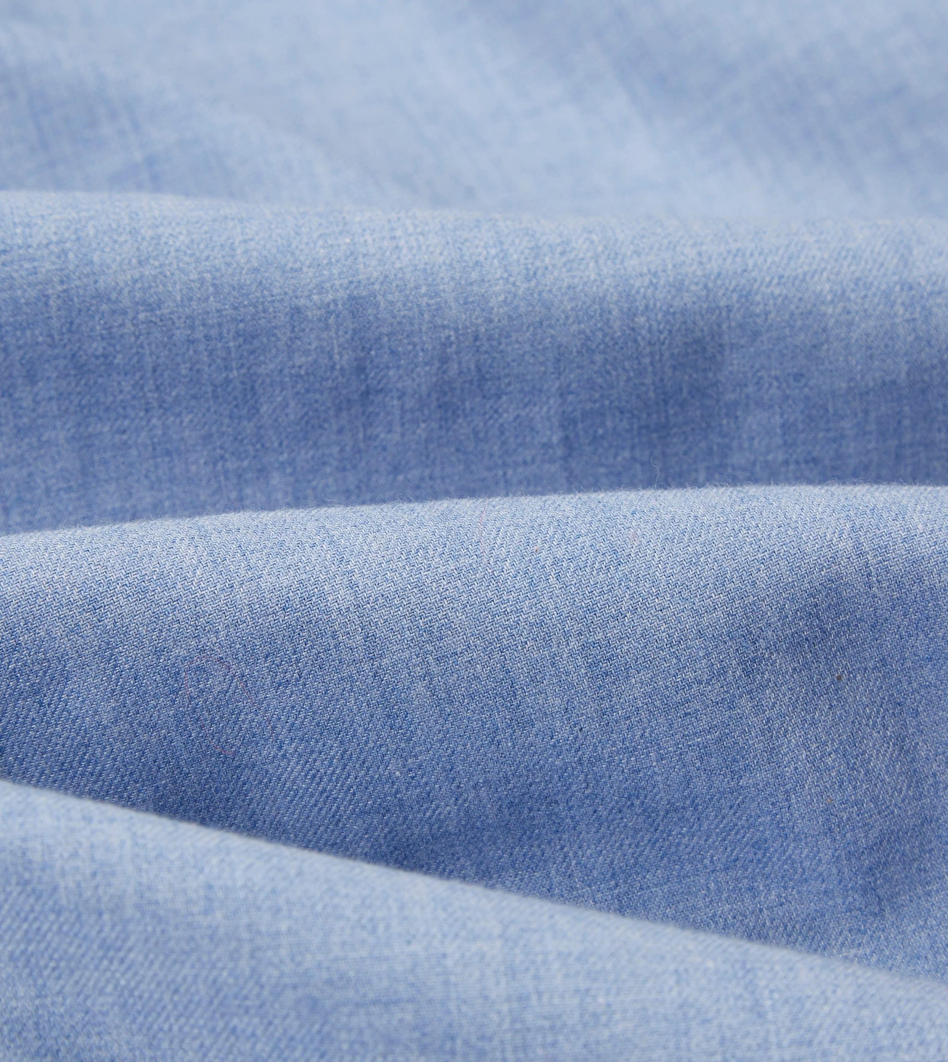 Travel Friendly Light Blue Brushed Cotton Button-Down Shirt