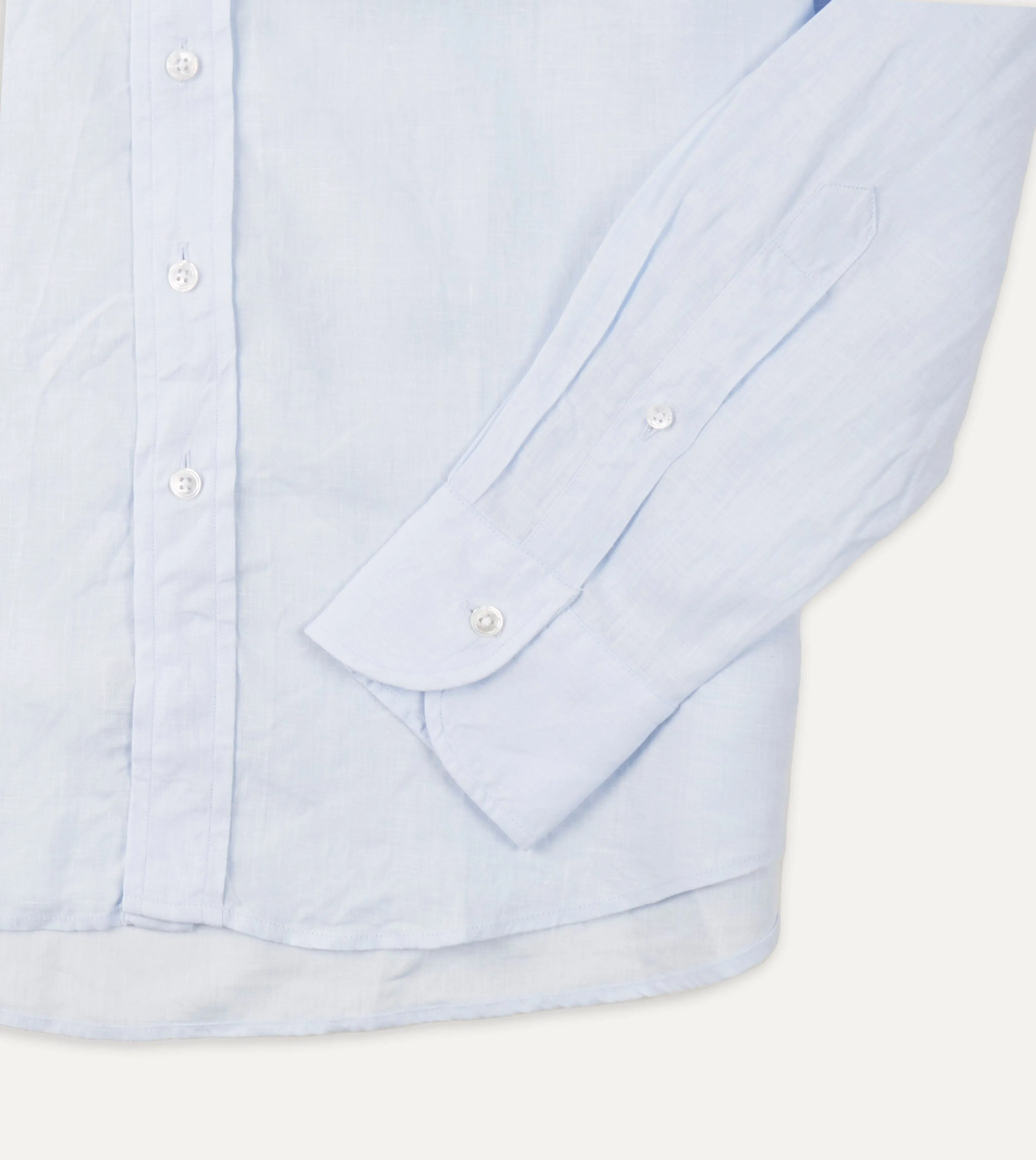 Light Blue Linen Spread Collar Shirt gender-neutral Anti Static Finish