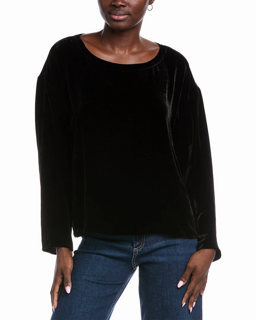 EILEEN FISHER Ballet Neck Velvet Top Lightweight Thermal