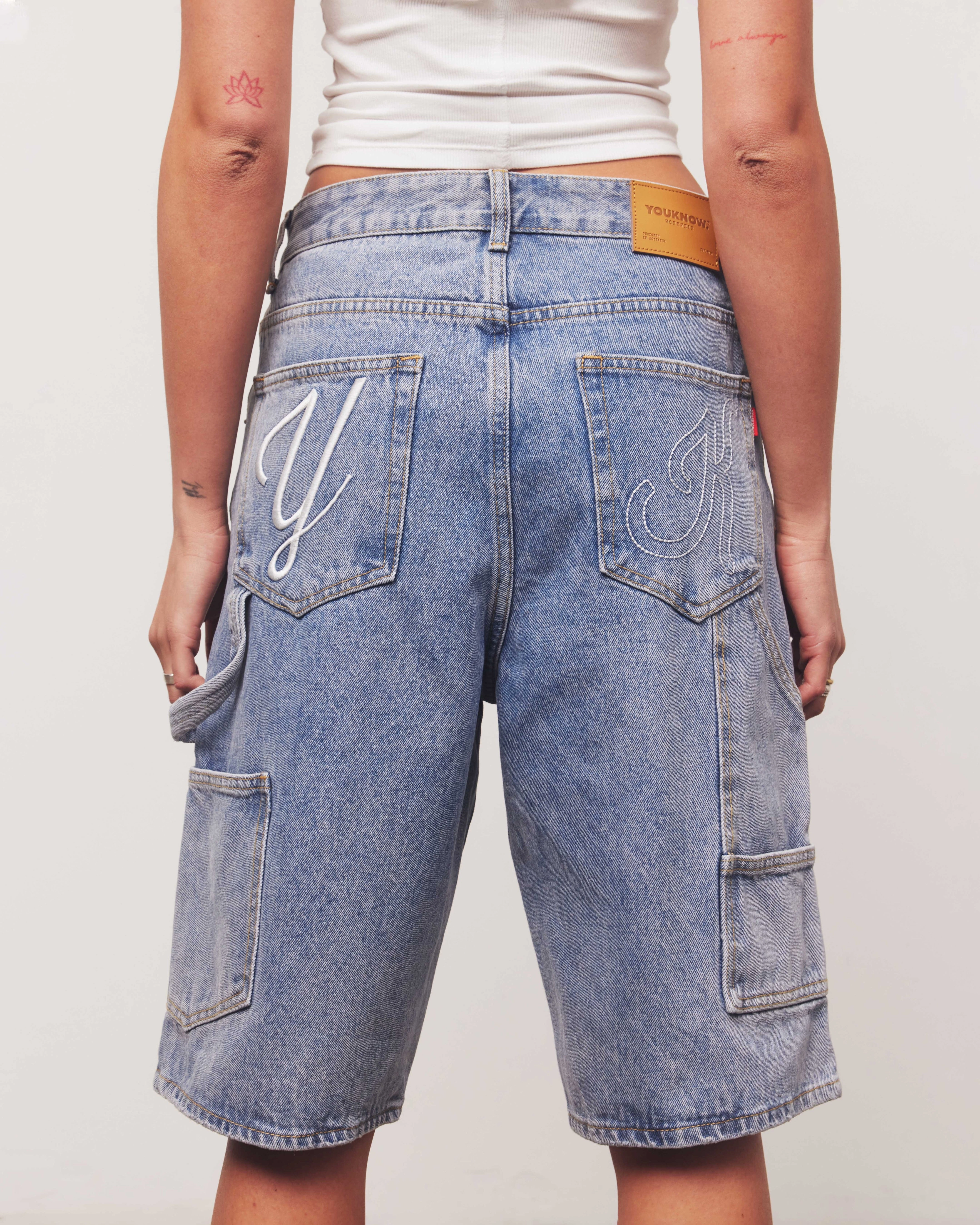 AbrasionResistant Ultra Breathable Denim Jorts | Light Wash